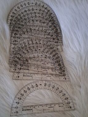 Clear Plastic 180 Degree Protractors - Set of Twelve Pieces